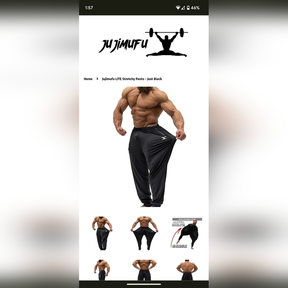 Jujimufu Stretchy Black Sweatpant Jogger XL Workout Strength Training Lifting - Picture 7 of 7